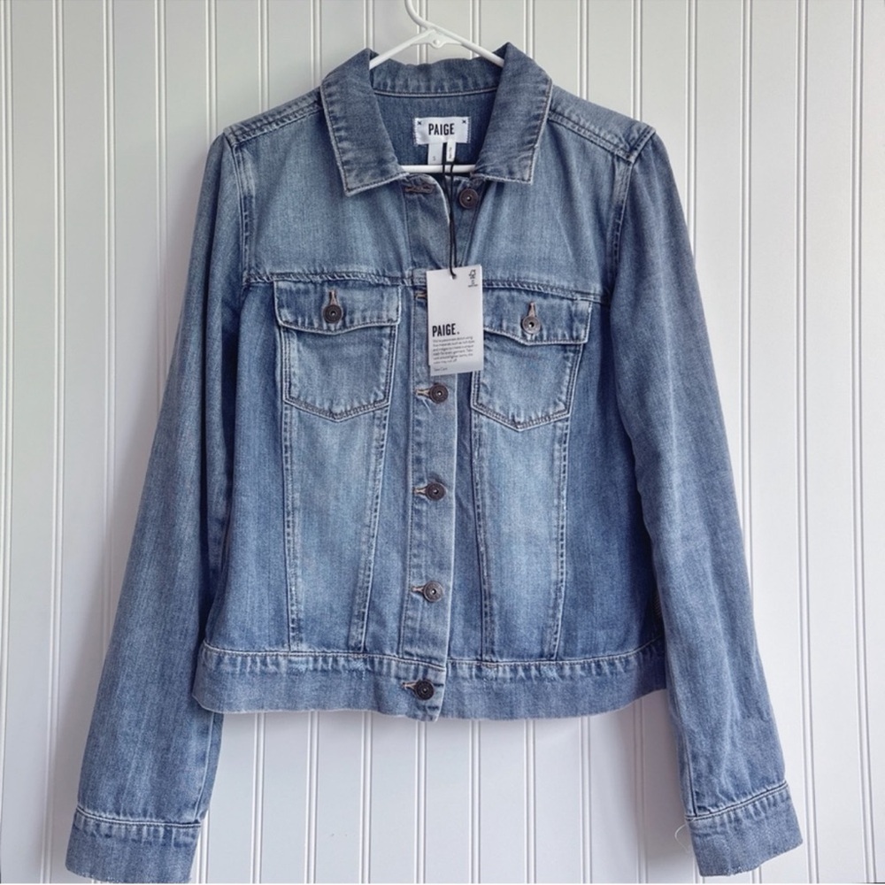 PAIGE Classic Medium Wash Soft Denim Jacket NWT Size S - Picture 5 of 15